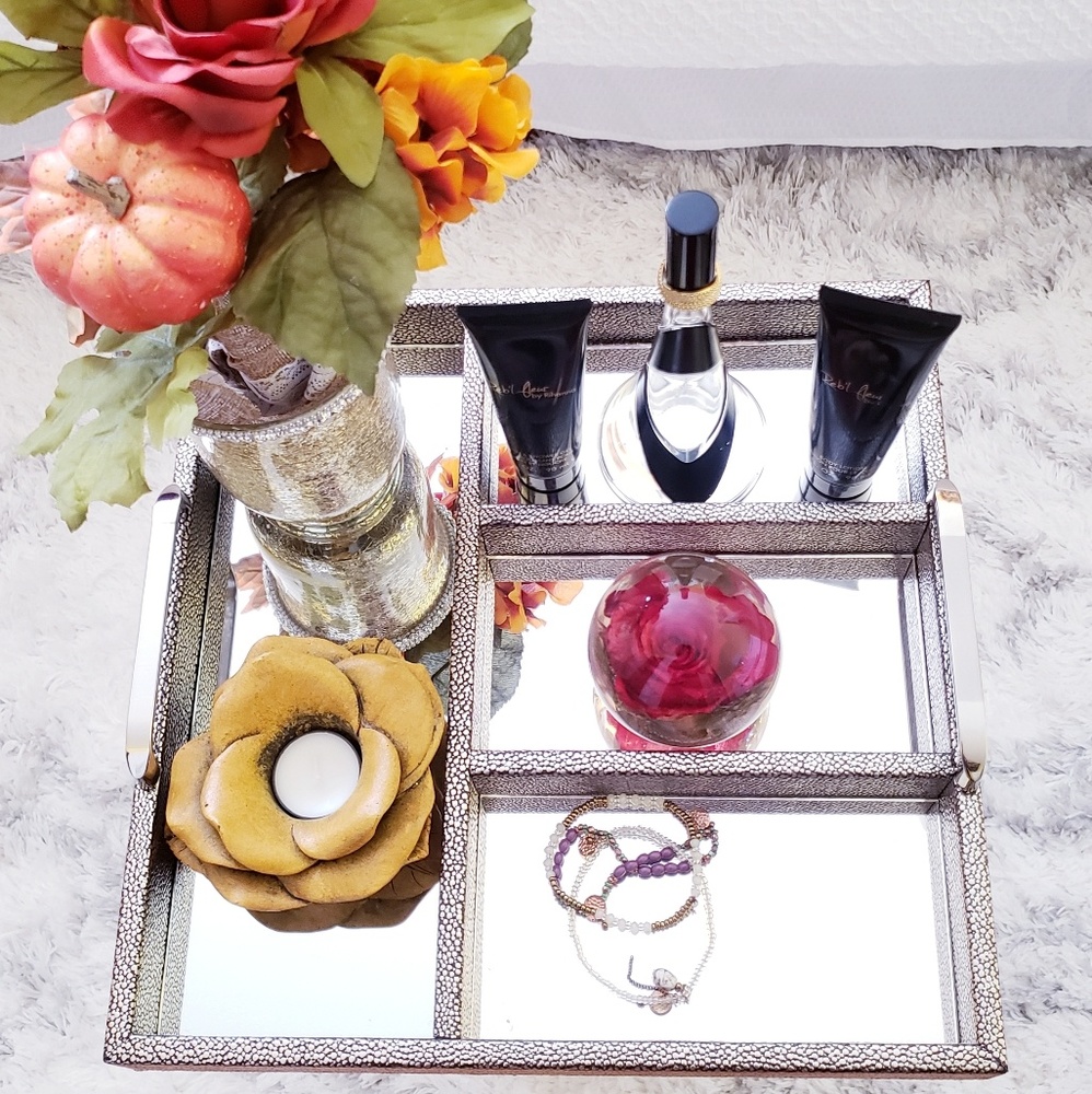SOLD: Decor Items + Mirrored Tray - Picture 3 of 8